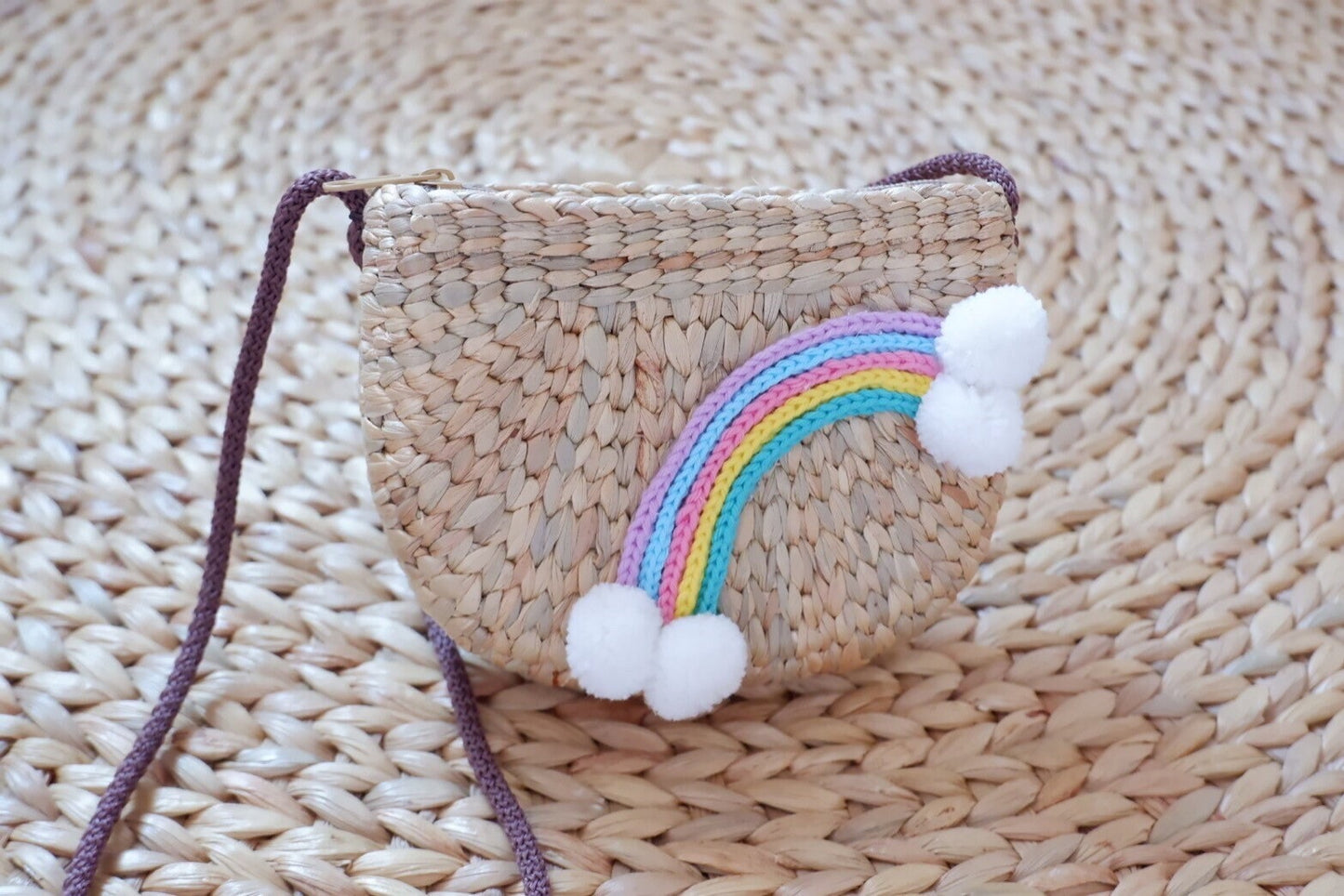 kids beach bag, rainbow crossbody bag