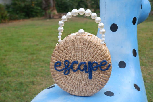 20CM Round Bag Pearl Straw Bag